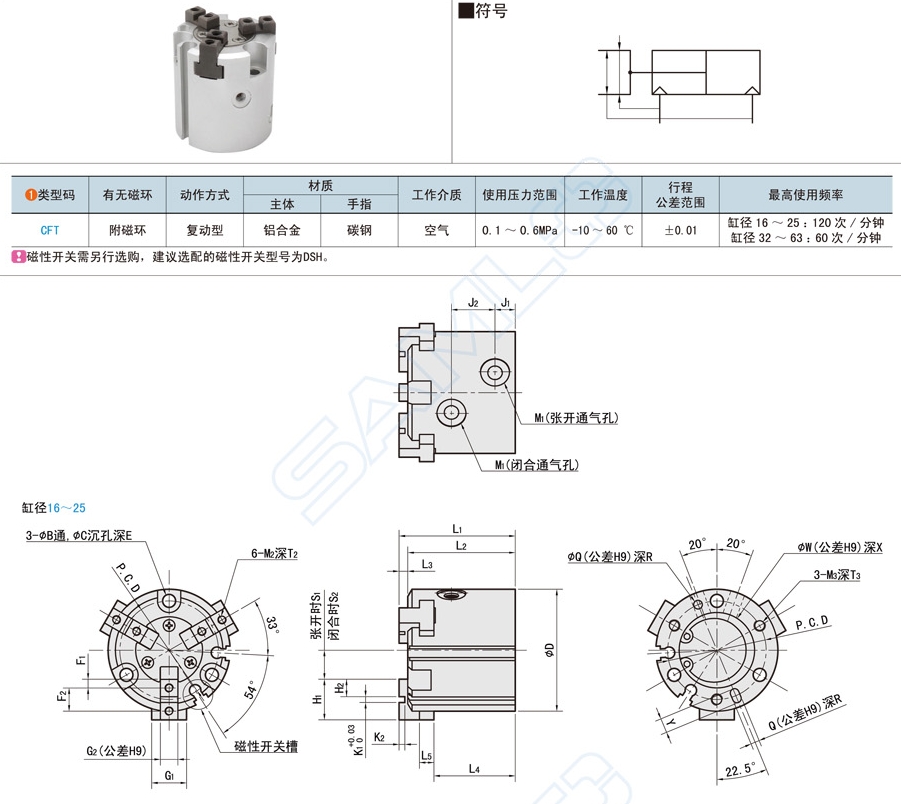 3爪型气动手指的构成与工作原理